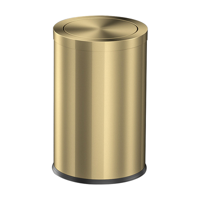 摇盖式圆形15L金属垃圾桶防火