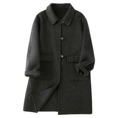 双面羊毛大衣女中长款羊毛呢外套