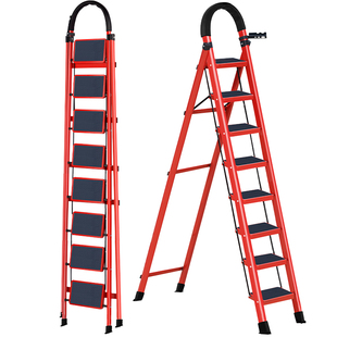 梯子家用2米加高人字梯伸缩梯折叠梯加厚678步爬楼梯十大品牌专用