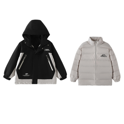 童装冲锋衣三合一可拆卸外套