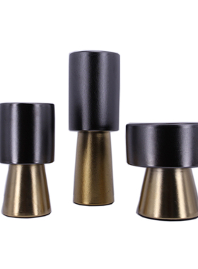 现代简约陶瓷花瓶客厅电视柜样板房装饰黑金高脚插花花器软装摆件