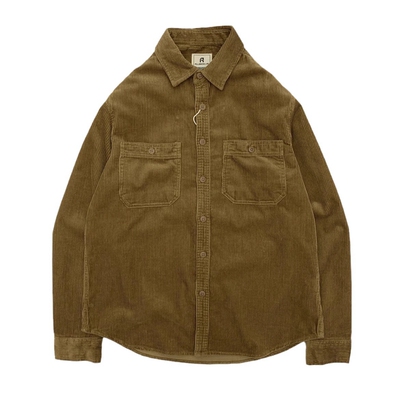 重磅灯芯绒衬衫男秋冬阿美咔叽