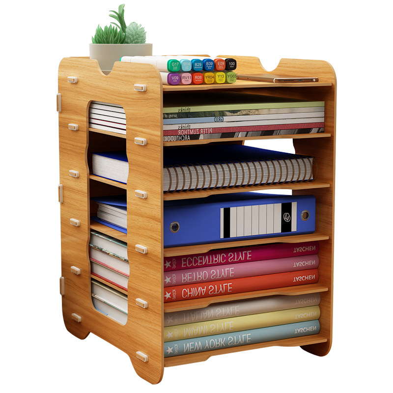 桌面文件架多层设计加厚加高木质