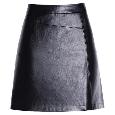 真皮皮裙女半身裙高腰a字包臀