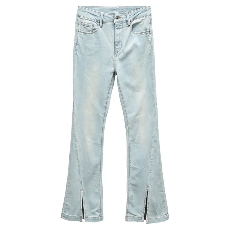 ABLEJEANS天丝高腰喇叭牛仔裤女