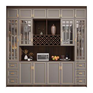 靠墙酒柜新中式餐边柜隔断柜茶水柜定制新款轻奢客厅实木酒柜定制