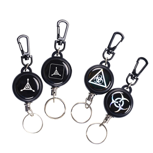 两个装伸缩钥匙扣创意不锈钢钢丝绳钥匙扣防丢防盗钥匙链回弹伸缩钢丝绳