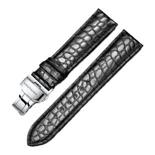 汉密尔顿鳄鱼皮手表带蝴蝶扣原装卡其爵士永恒表链 20 22