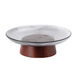 胡桃木高脚佛手柑托盘客厅家用佛手果摆放盘中式轻奢佛手供盘摆件