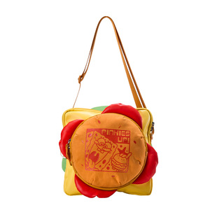 Kawasaki川崎海绵宝宝联名款汉堡包包包大容量男女生双肩羽毛球包