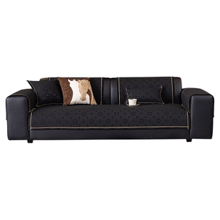 轻奢雪尼尔沙发垫四季通用新款2025防滑直排皮沙发坐垫套罩盖布巾