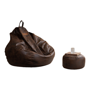 SILVER FROST复古简约懒人沙发单人女米色可躺可睡客厅阳台豆袋椅