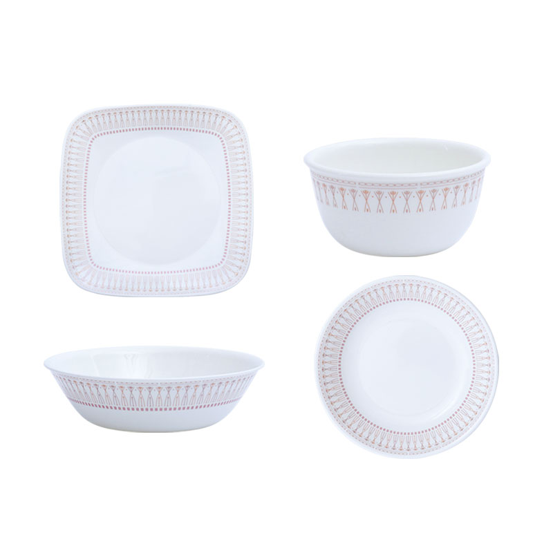正品美国进口康宁餐具瑰金时光耐热玻璃碗碟饭碗汤盘汤盆方盘