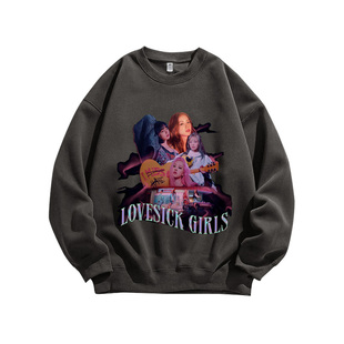 BLACKPINK应援服粉丝重磅纯棉卫衣韩系女团风宽松休闲圆领男女装