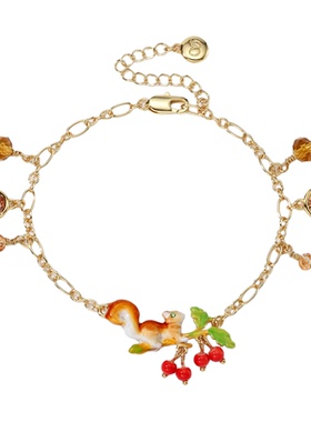 SELENICHAST松鼠可爱手链轻奢小众设计送女友生日礼物配饰手饰