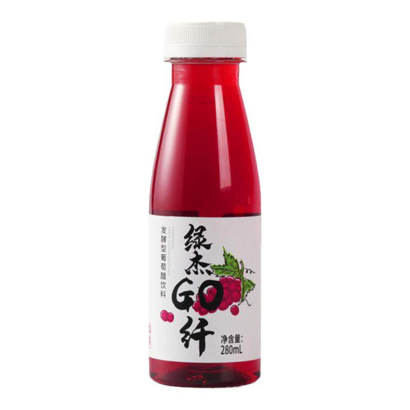 【蜜蜂惊喜社】绿杰GO纤葡萄醋饮料280ml*6瓶 50%果汁0蔗糖0脂肪