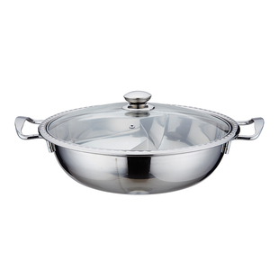 三宫格火锅盆多格分格鸳鸯火锅3格3味家用多味锅电磁炉用三味锅具