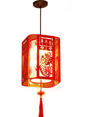 中式小吊灯餐厅吧台饭店灯具走廊过道阳台中国风创意福字红灯笼