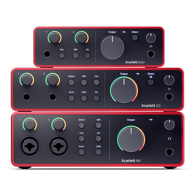 Focusrite福克斯特 Scarlett第四代SOLO/2i2/4i4 USB录音直播声卡