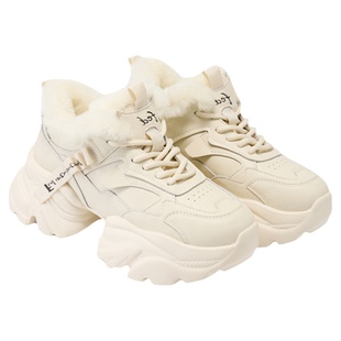 fed加绒老爹鞋冬季新款女鞋白色厚底鞋增高休闲鞋女款S1217-ZC015