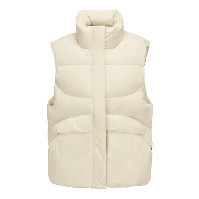 斯凯奇冬季女士轻盈防泼水户外立领梭织羽绒服马甲L425W021/001J