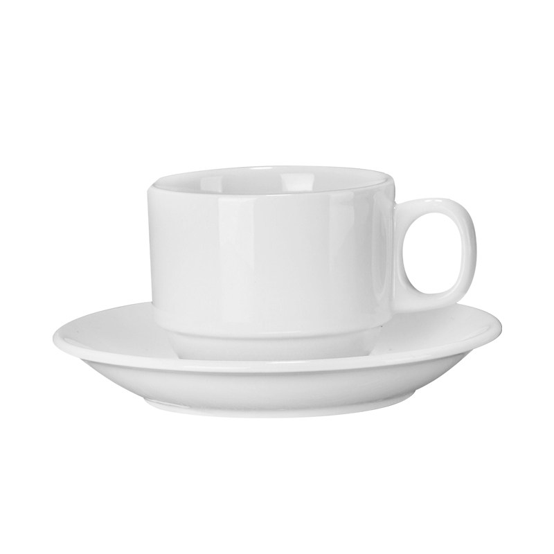 白色陶瓷欧式咖啡杯碟勺套装 陶瓷纯白奶茶杯酒店创意简约杯子