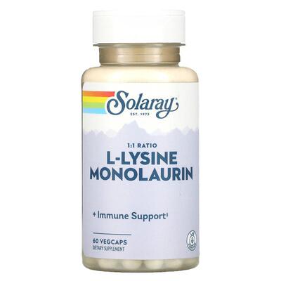 Solaray,L-赖氨酸月桂酸酯 1:1 比例，60 粒素食胶囊