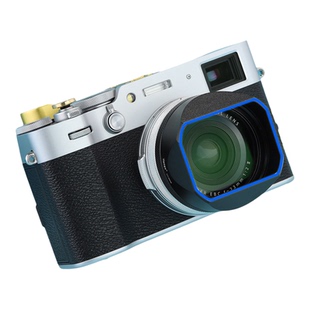 号歌方形复古金属遮光罩适用于FUJI富士X100VI X100V相机配转接环支持49mmUV滤镜镜头保护配件黑色