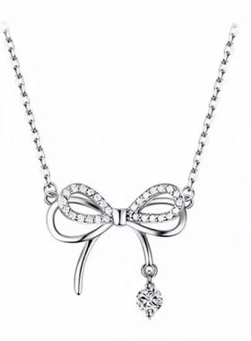 水滴蝴蝶结轻奢项链2026新小众简约设计礼物ins高级气质锁骨女友