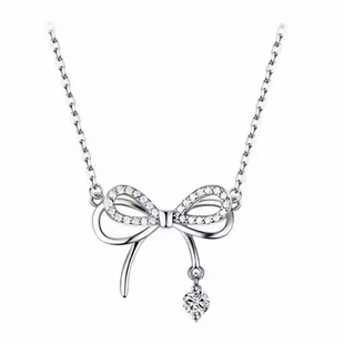 水滴蝴蝶结轻奢项链2026新小众简约设计礼物ins高级气质锁骨女友