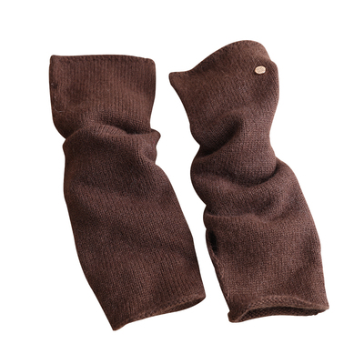 棉羊毛针织堆堆袖长筒手套女秋冬