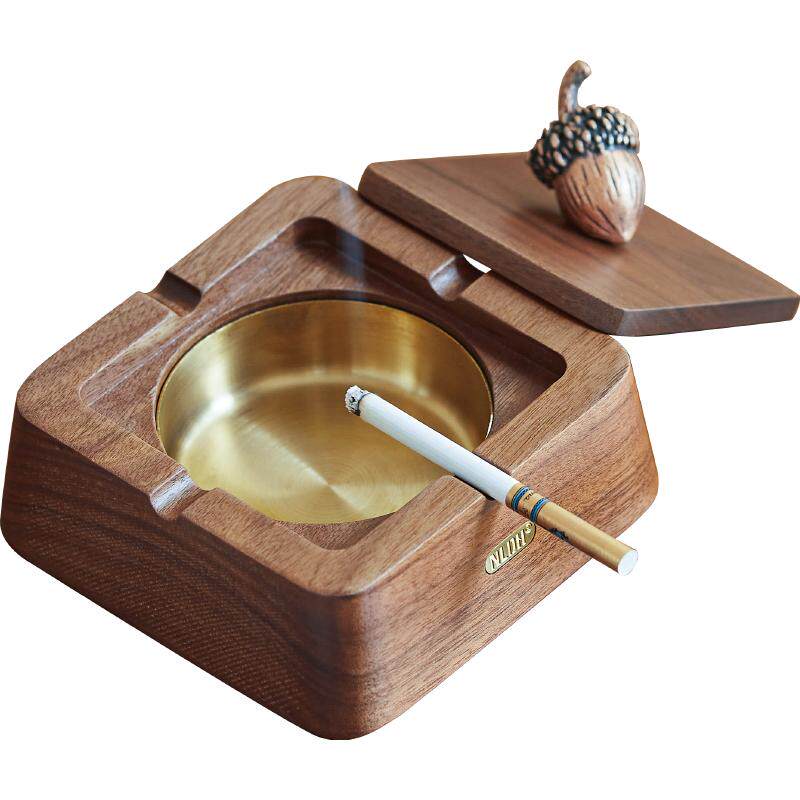 那澜多好烟灰缸黑胡桃木