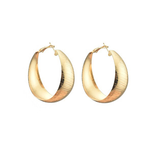 金色拉丝宽面夸张耳环ins欧美风浮夸风耳环无耳洞耳夹女银色百搭