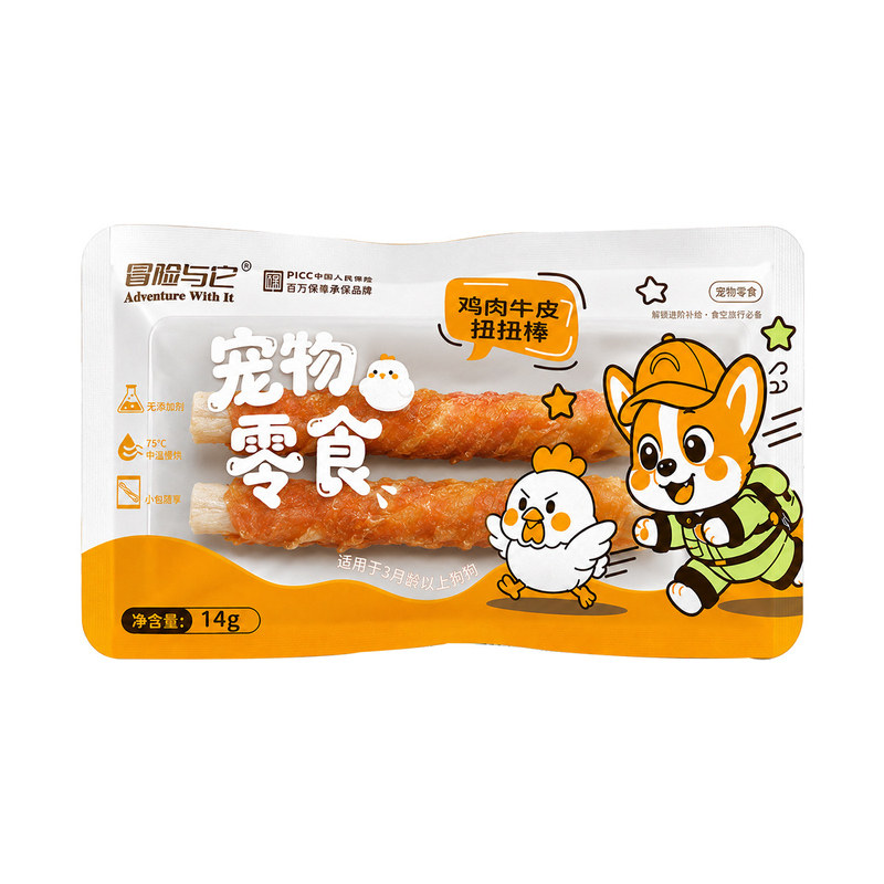 冒险与它鸡鸭肉磨牙洁齿扭扭棒