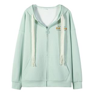 运动套装少女秋装高初中学生2025新款时尚洋气青少年加绒卫衣开衫