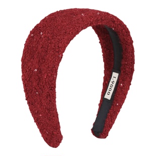 L9000/羊羔毛发箍高颅顶2026新年新款发窟复古毛毛红色头饰女宽边