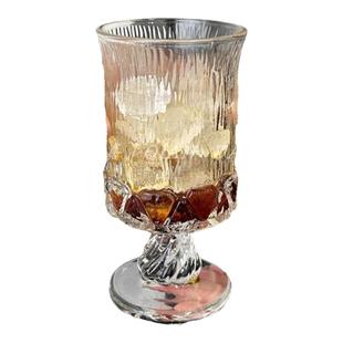 法式宫廷风高脚杯小众设计红酒玻璃杯浮雕果酒杯威士忌酒杯果汁杯