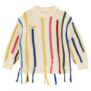 幼悠童装女童毛衣2025冬季新款多巴胺流苏保暖开衫时尚百搭冬装潮