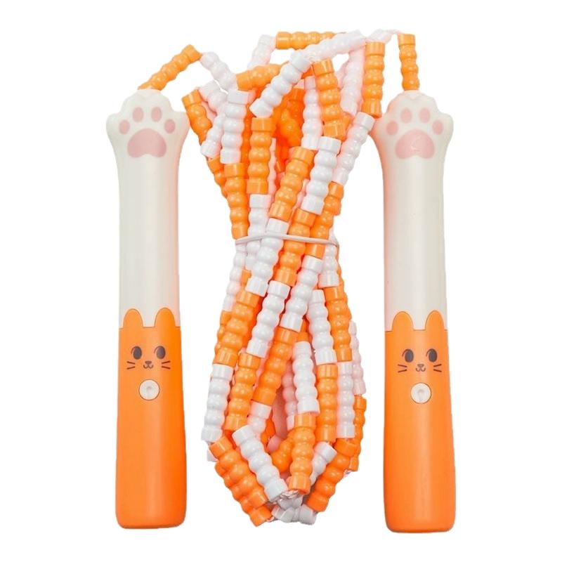 威乐健可爱猫爪跳绳 儿童跳绳初学者小学生幼儿园小孩 珠节可调节