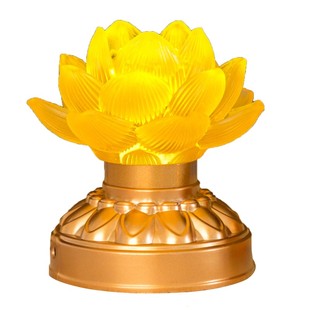 佛堂手捧莲花灯佛供灯电池荷花灯琉璃观音一对 插电充电宝家用款