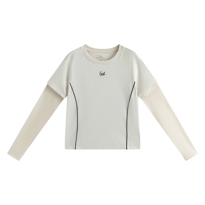 艾莱依可拆卸袖套运动抗菌短袖