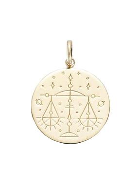 JFB法国进口星座硬币吊坠18K厚包金不掉色百搭情侣金币街头时尚