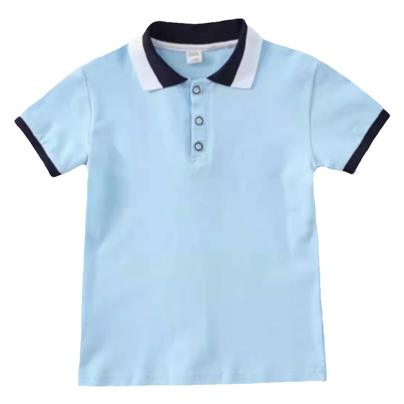 纯棉儿童polo衫夏季园服幼儿园 白色红色蓝色T恤班服中小学生校服
