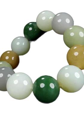 复古多宝圆珠手串和田玉大气款