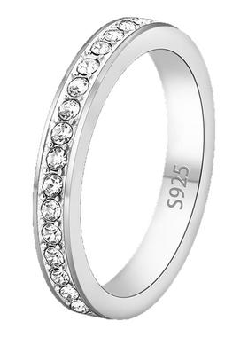 小ck情侣戒指男女纯银对戒一对