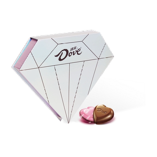 德芙钻石心语26粒礼盒心形巧克力137g*1盒零食喜糖果情人节约会礼
