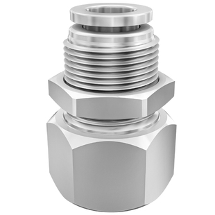 不锈钢隔板快插接头直通PM内丝内螺纹穿板PMF8-01-02气管快速接头