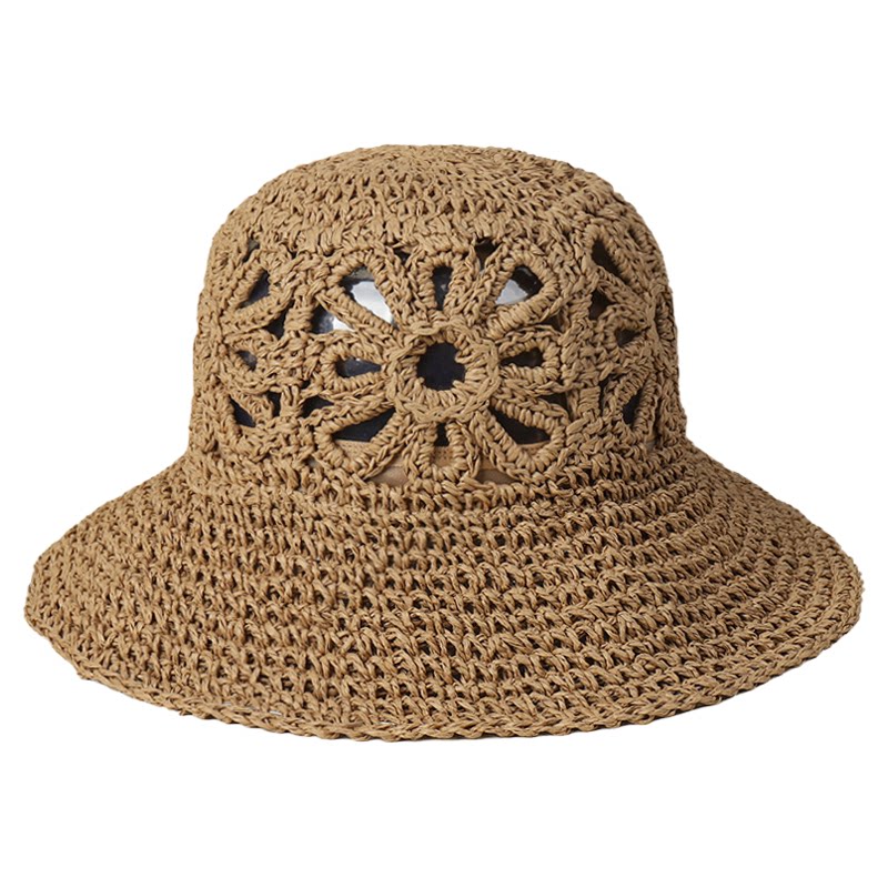 手工立体钩花镂空草帽女夏天出游
