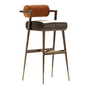 现代简约吧椅实木北欧吧台椅前台椅岛台椅设计师酒吧餐厅高脚椅