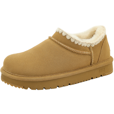 UBZ 【2.0Pro强暖款】防水毛线编织加绒雪地靴女保暖加厚面包棉鞋